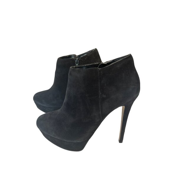 Aldo Ankle Boots Booties Heels Women's Size 8.5 Black Faux Suede Zip Up - Picture 4 of 8